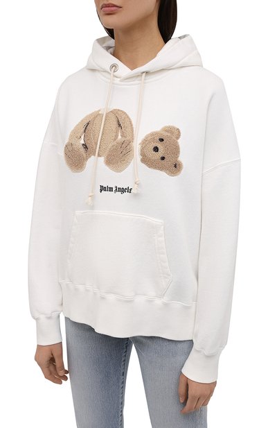 Хлопковое худи PALM ANGELS белого цвета по цене 72100 руб., арт. PWBB023S21FLE0060360, фото 3 Хлопковое худи PALM ANGELS, арт. PWBB023S21FLE0060360, фото 3