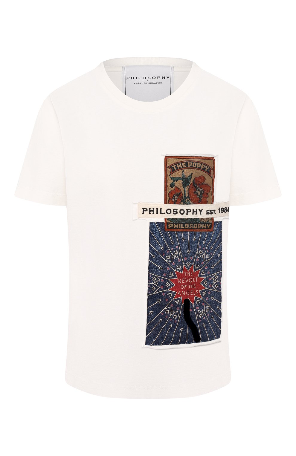 Хлопковая футболка PHILOSOPHY DI LORENZO SERAFINI белого цвета по цене 24550 руб., арт. A0710/745, фото 1 Хлопковая футболка PHILOSOPHY DI LORENZO SERAFINI, арт. A0710/745, фото 1