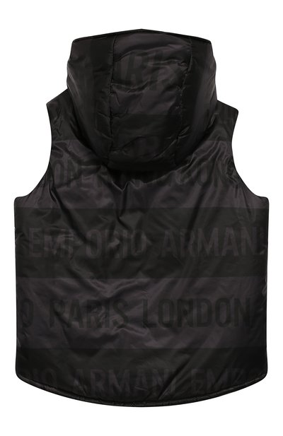 Жилет с капюшоном EMPORIO ARMANI черного цвета по цене 28050 руб., арт. 6G4B74/1NUNZ, фото 2 Жилет с капюшоном EMPORIO ARMANI, арт. 6G4B74/1NUNZ, фото 2