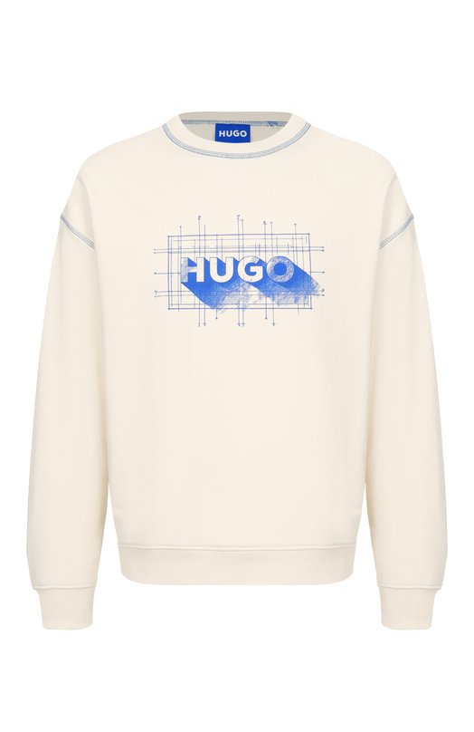 Хлопковый свитшот HUGO Blue 50553505 Кремовый 50553505