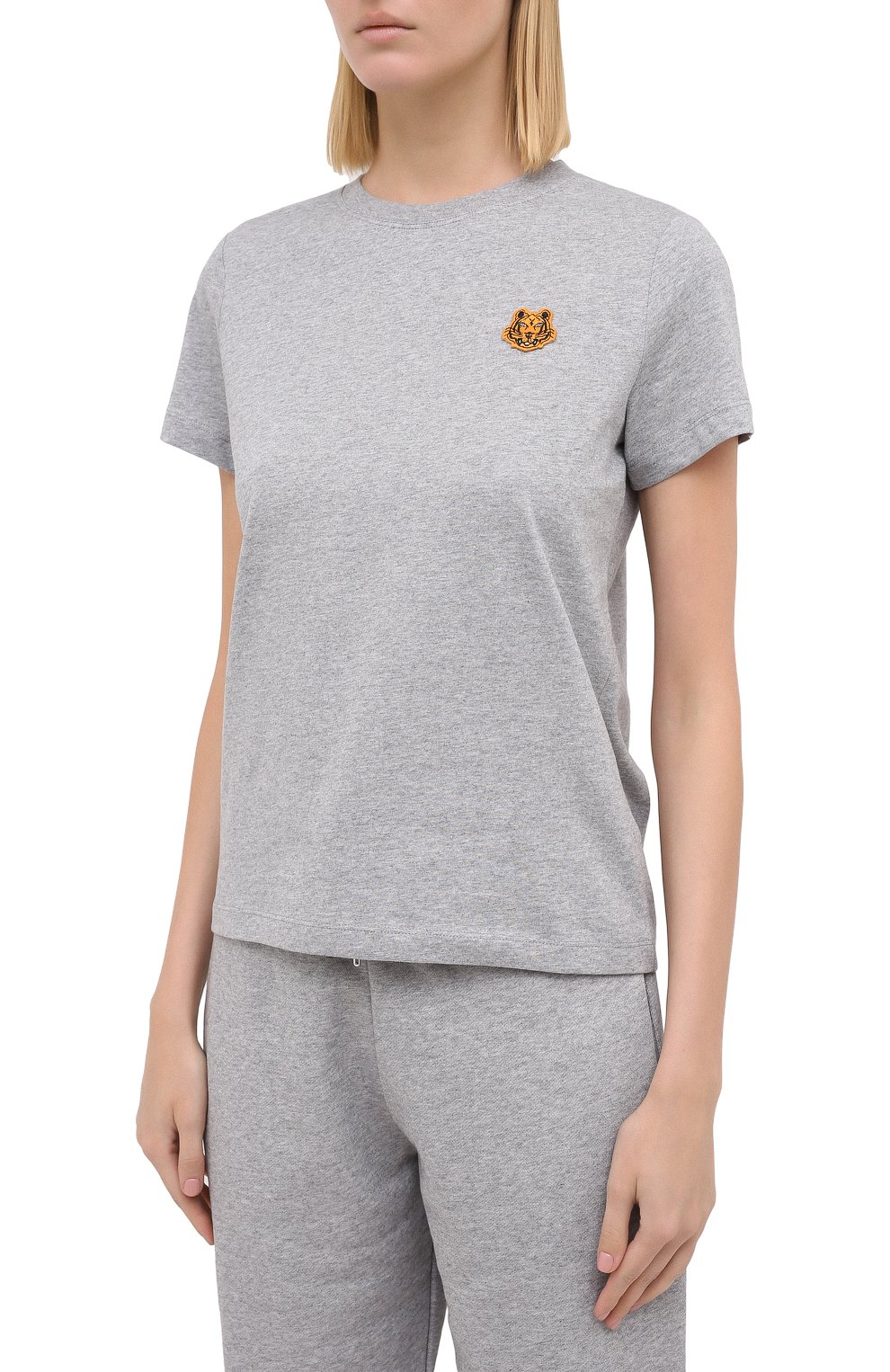 Хлопковая футболка KENZO серого цвета по цене 10900 руб., арт. FA62TS8434SJ, фото 3 Хлопковая футболка KENZO, арт. FA62TS8434SJ, фото 3