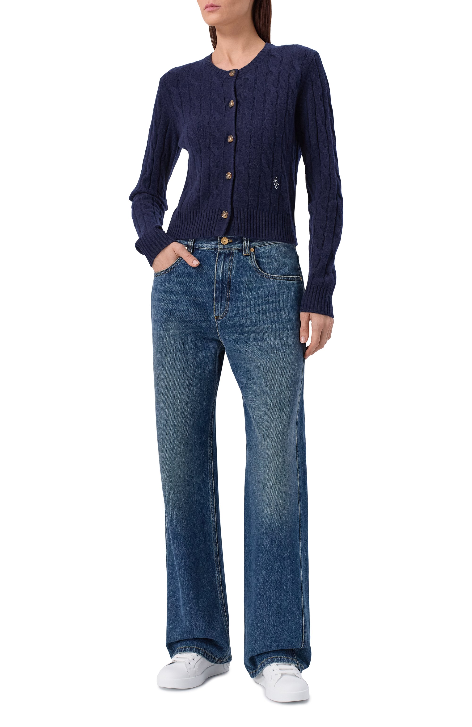 Кардиган из шерсти и кашемира SPORTY AND RICH, арт. CA00365302BL106, фото 2