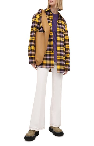 Хлопковая футболка ACNE STUDIOS фиолетового цвета по цене 11400 руб., арт. CL0082/W, фото 2 Хлопковая футболка ACNE STUDIOS, арт. CL0082/W, фото 2