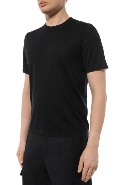 Кашемировая футболка STEFANO RICCI темно-синего цвета по цене 99500 руб., арт. W515000G10/W24101, фото 3 Кашемировая футболка STEFANO RICCI, арт. W515000G10/W24101, фото 3