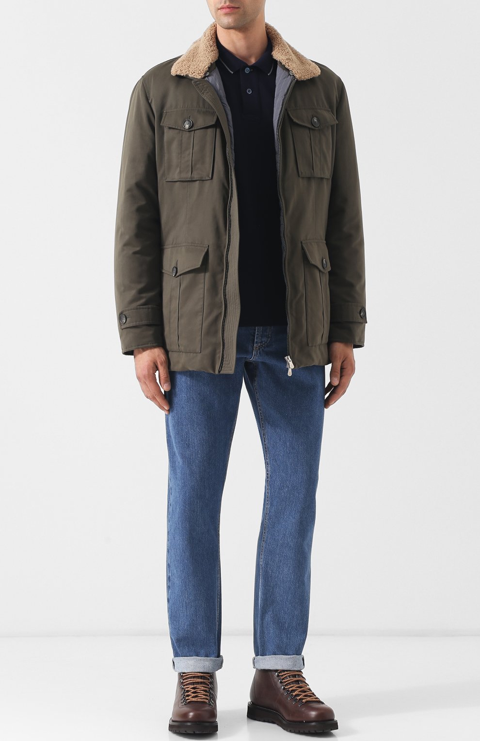 Высокие кожаные ботинки на шнуровке BRUNELLO CUCINELLI, арт. MZUKABH920, фото 2