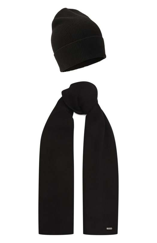 Комплект из шапки и шарфа BOSS 50552908 Чёрный 50552908