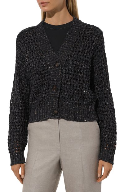 Кардиган из шелка и льна BRUNELLO CUCINELLI, арт. MEA36BP414, фото 3