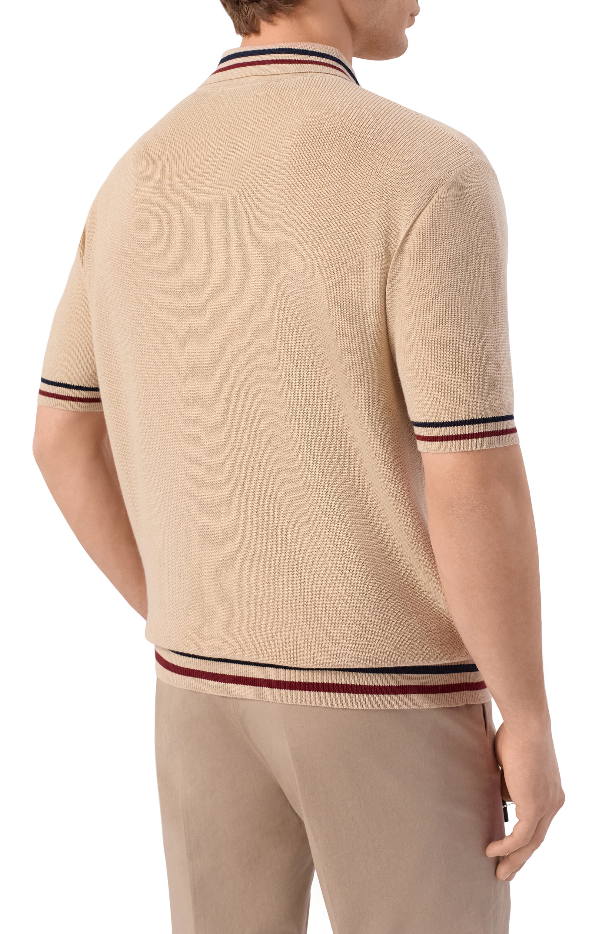 Хлопковое поло KITON бежевого цвета по цене 120500 руб., арт. UMM0737, фото 4 Хлопковое поло KITON, арт. UMM0737, фото 4