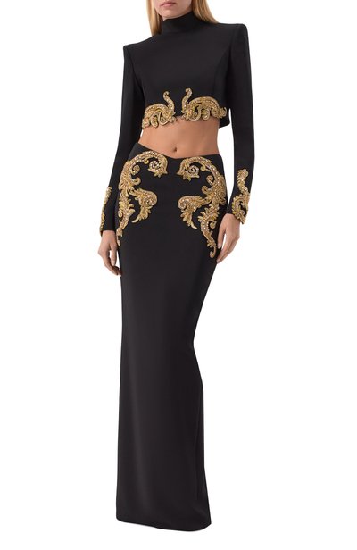 Юбка с отделкой бисером ZUHAIR MURAD черного цвета по цене 356500 руб., арт. PSK26035/CRCA022, фото 2 Юбка с отделкой бисером ZUHAIR MURAD, арт. PSK26035/CRCA022, фото 2