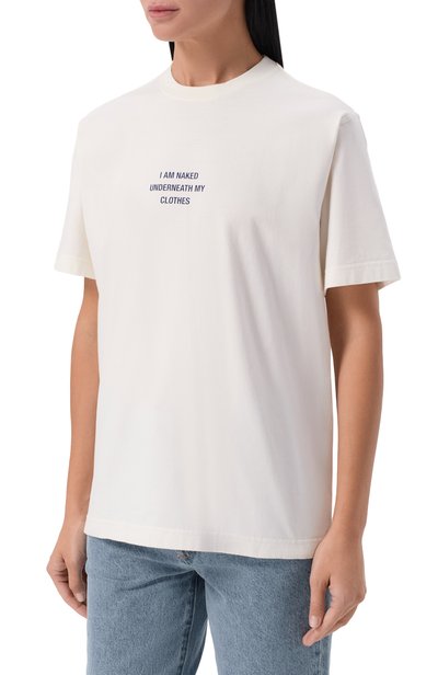 Хлопковая футболка VETEMENTS белого цвета по цене 63200 руб., арт. MH27TR173W, фото 3 Хлопковая футболка VETEMENTS, арт. MH27TR173W, фото 3