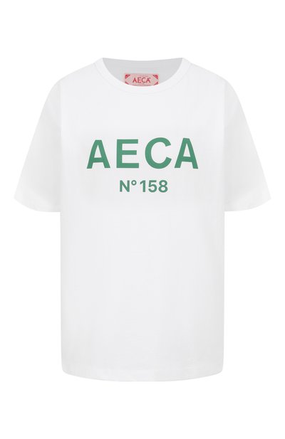 Женская хлопковая футболка AECA WHITE, арт. AWCMSSBBTTSST005A2.WHITE/GREEN (M)