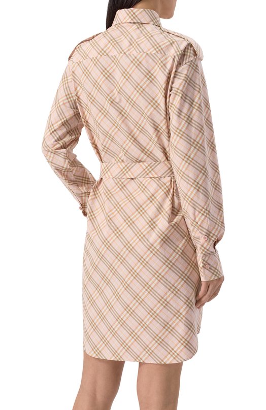 Хлопковое платье Burberry 8104976 Бежевый  8104976 Фото 4