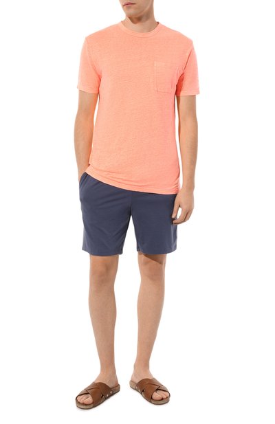 Льняная футболка MC2 SAINT BARTH оранжевого цвета по цене 9520 руб., арт. STBM/ECSTASEA/00006D, фото 2 Льняная футболка MC2 SAINT BARTH, арт. STBM/ECSTASEA/00006D, фото 2