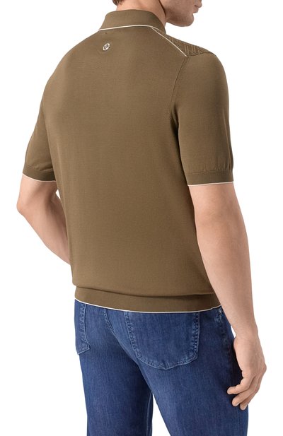 Шелковое поло STEFANO RICCI хаки цвета по цене 206500 руб., арт. K616452P31/F26117, фото 4 Шелковое поло STEFANO RICCI, арт. K616452P31/F26117, фото 4