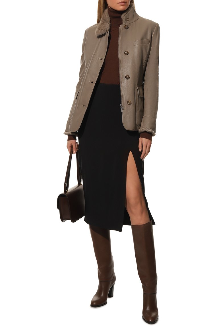 Кожаная куртка с отделкой из меха норки LORO PIANA, арт. FAE5511, фото 2