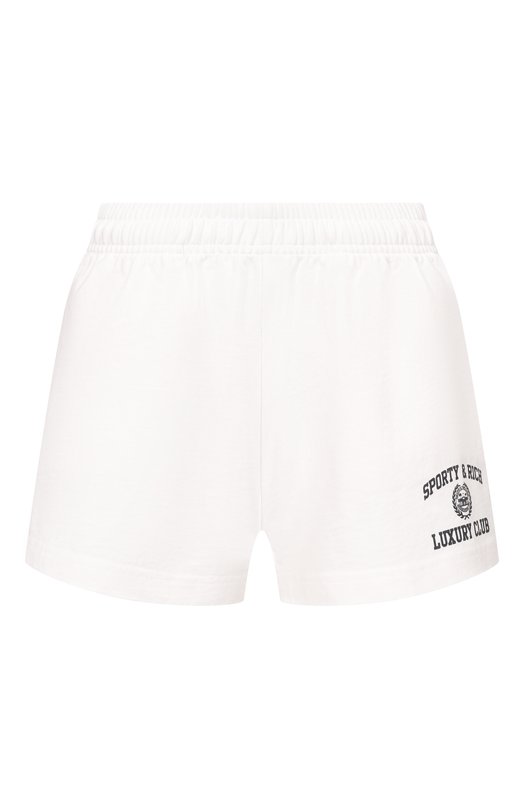 Хлопковые шорты Luxury Club Sporty and Rich SH0377842WH01/S&R LUXURY CLUB DISC0 SH0RT Белый SH0377842WH01/S&R LUXURY CLUB DISC0 SH0RT