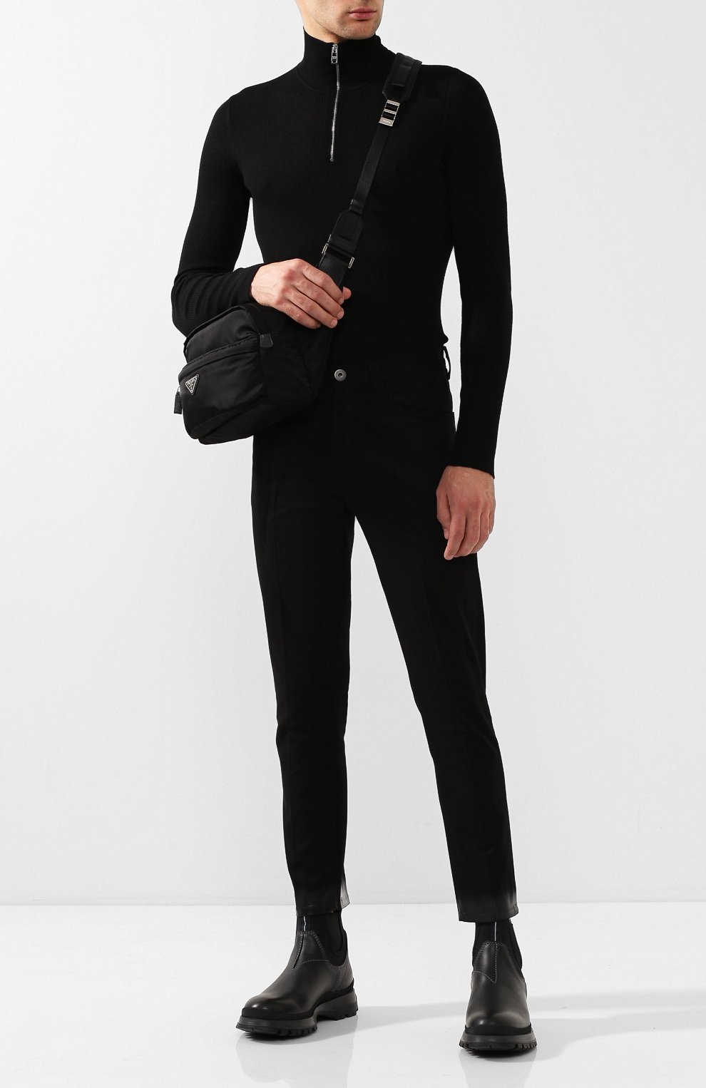 Шерстяной джемпер с воротником-стойкой на молнии PRADA, арт. UMR397-SEI-F0002, фото 2