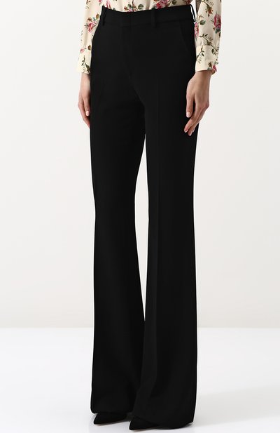 Однотонные расклешенные брюки из вискозы GUCCI, арт. 497701/ZKR01, фото 3