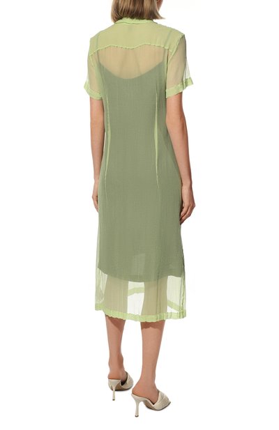 Шелковое платье DRIES VAN NOTEN зеленого цвета по цене 89950 руб., арт. 221-011088-4276, фото 4 Шелковое платье DRIES VAN NOTEN, арт. 221-011088-4276, фото 4