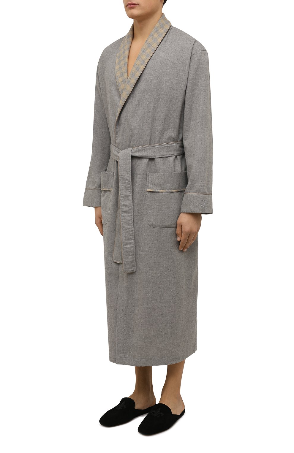 Халат из хлопка и шерсти ZIMMERLI, арт. 4600-75143, фото 3
