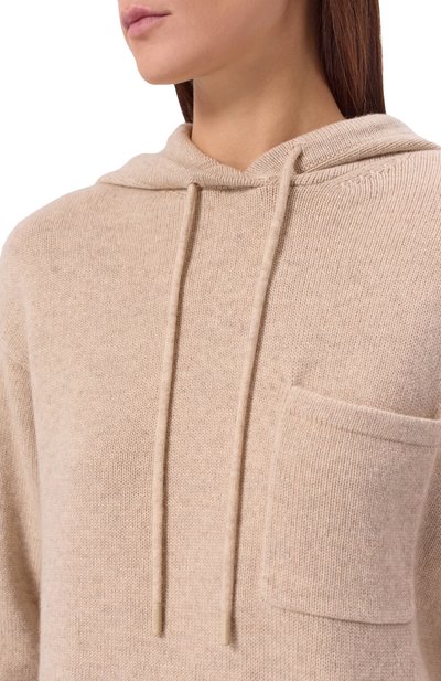 Худи из шерсти и кашемира MAX MARA кремового цвета по цене 72900 руб., арт. LIANA, фото 5 Худи из шерсти и кашемира MAX MARA, арт. LIANA, фото 5