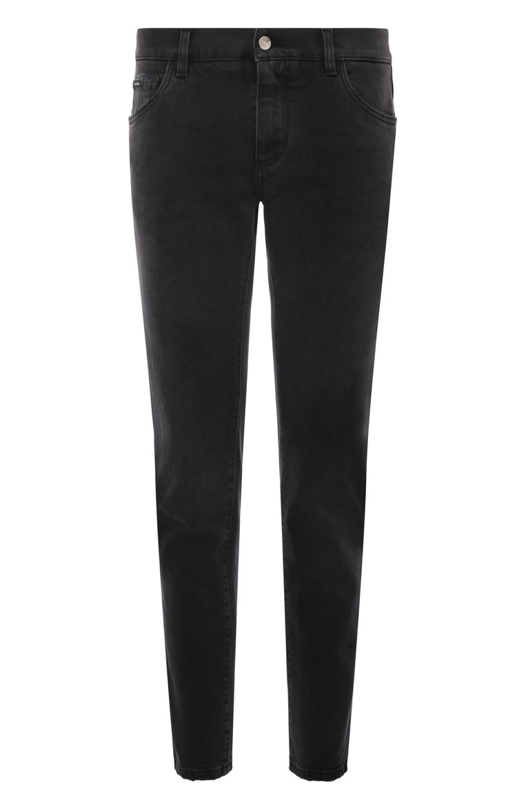 Мужские джинсы skinny DOLCE & GABBANA темно-серого цвета, арт. GY07LD/G8IP2 | Фото 1 (Материал внешний: Хлопок, Деним; Длина (брюки, джинсы): Стандартные; Кросс-КТ: Деним; Детали: Потертости; Силуэт М (брюки): Прямые; Нос: Не проставлено; Стили: Классический; Автоматизация состава: Проставлено; Автоматизация ТО: Проставлено)
