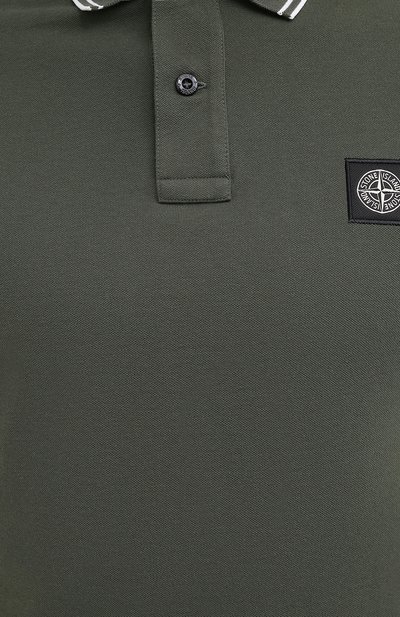 Хлопковое поло STONE ISLAND зеленого цвета по цене 12650 руб., арт. 731522S18, фото 5 Хлопковое поло STONE ISLAND, арт. 731522S18, фото 5