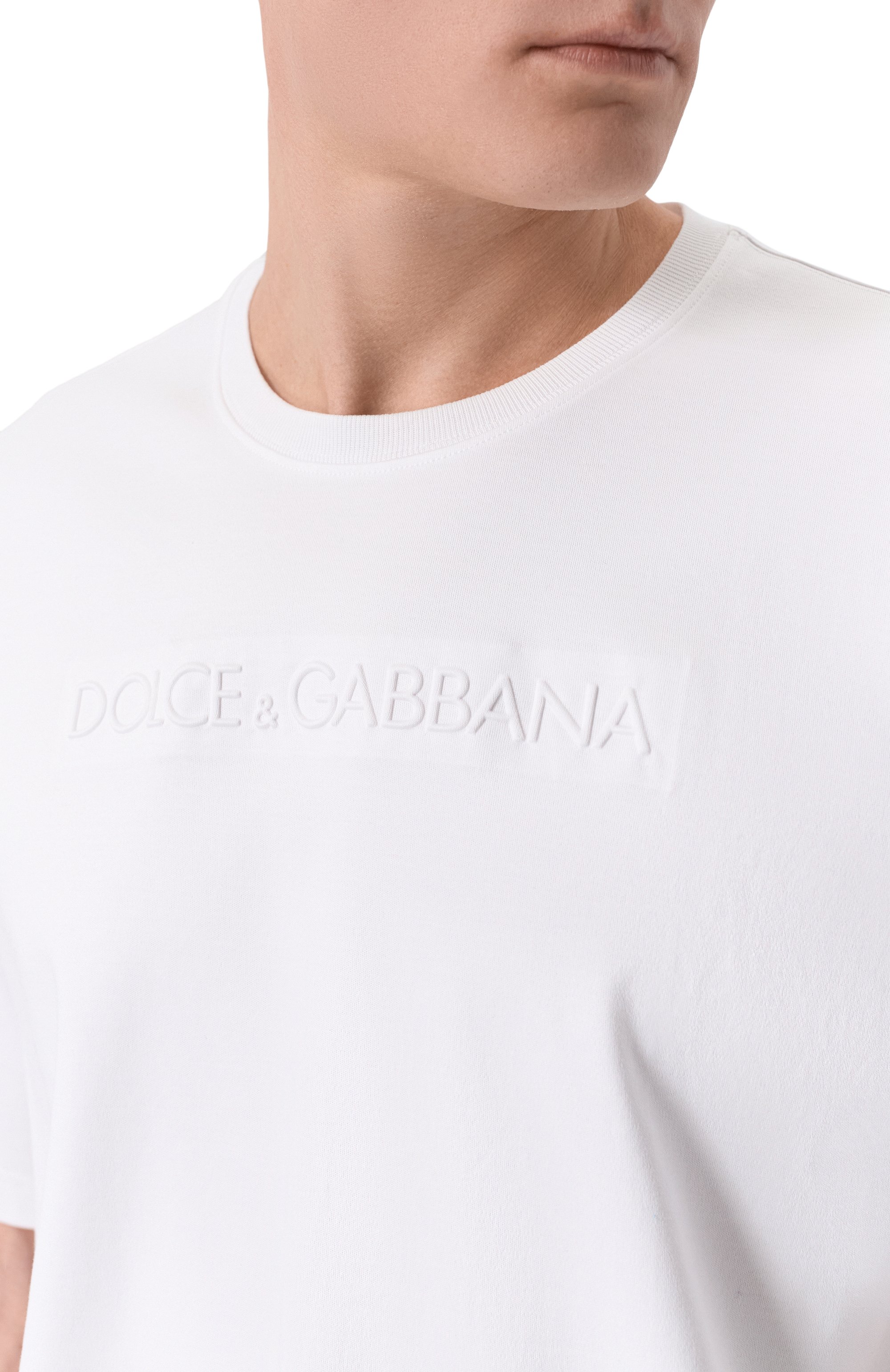 Хлопковая футболка DOLCE & GABBANA белого цвета по цене 65300 руб., арт. G8PN9Z/HU7H8, фото 5 Хлопковая футболка DOLCE & GABBANA, арт. G8PN9Z/HU7H8, фото 5