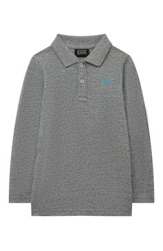 Детское хлопковое поло SCOTCH AND SODA серого цвета, арт. 167717-22-FWBM-D55 | Фото 1 (Рукава: Длинные; Материал внешний: Хлопок)