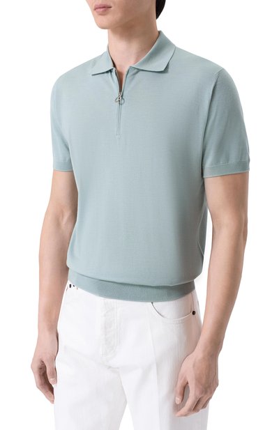 Поло из кашемира и шерсти STEFANO RICCI бирюзового цвета по цене 172000 руб., арт. W505506P31/W26150_001, фото 3 Поло из кашемира и шерсти STEFANO RICCI, арт. W505506P31/W26150_001, фото 3