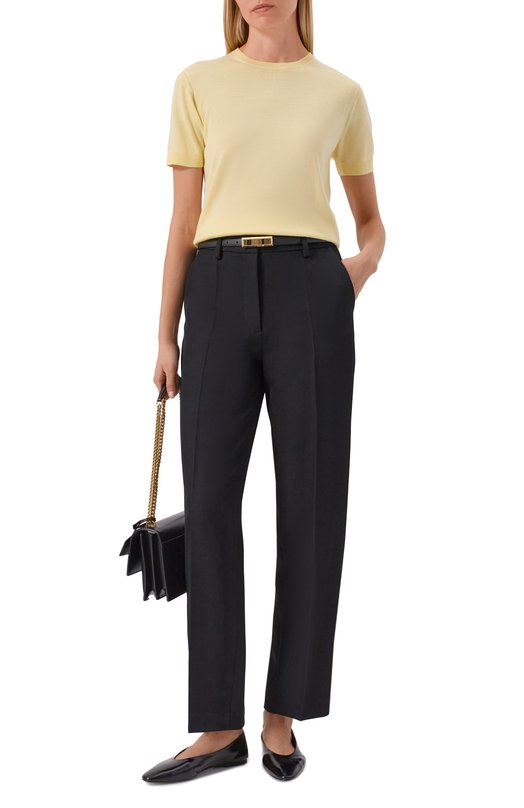 Пуловер из шерсти и кашемира Saint Laurent 858704/YAPK2 Жёлтый  858704/YAPK2 Фото 2