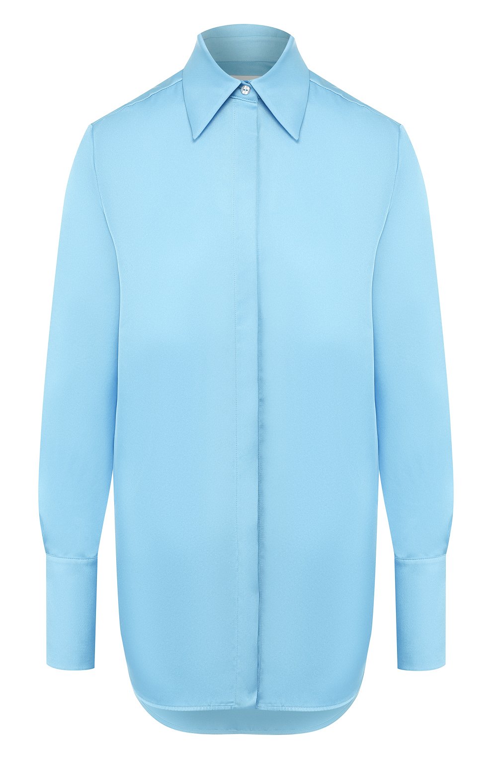 Рубашка VICTORIA, VICTORIA BECKHAM голубого цвета по цене 22950 руб., арт. 2419WSH000089C, фото 1 Рубашка VICTORIA, VICTORIA BECKHAM, арт. 2419WSH000089C, фото 1