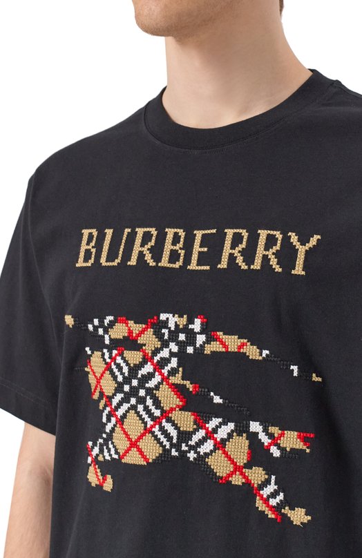 Хлопковая футболка Burberry 8109021 Чёрный  8109021 Фото 5