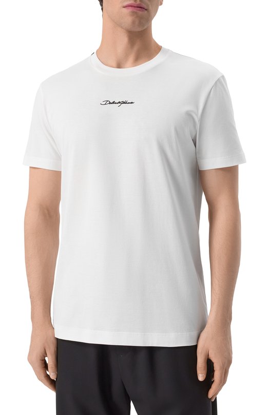 Хлопковая футболка Dolce & Gabbana G8RN8Z/G7NUB Белый  G8RN8Z/G7NUB Фото 3