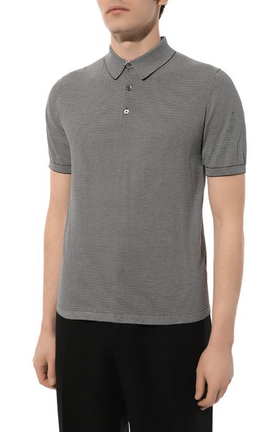 Хлопковое поло VAN LAACK черно-белого цвета по цене 19950 руб., арт. SANDR0/S00193, фото 3 Хлопковое поло VAN LAACK, арт. SANDR0/S00193, фото 3