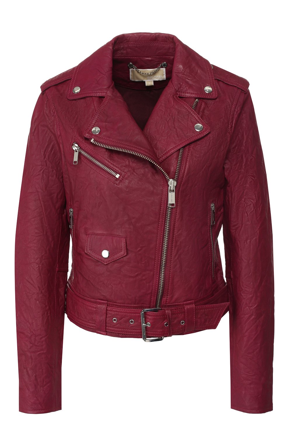 Кожаная куртка MICHAEL MICHAEL KORS бордового цвета по цене 49200 руб., арт. MU82HYG2A3, фото 1 Кожаная куртка MICHAEL MICHAEL KORS, арт. MU82HYG2A3, фото 1