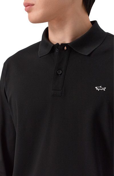 Хлопковое поло PAUL&SHARK черного цвета по цене 21400 руб., арт. 99311003, фото 5 Хлопковое поло PAUL&SHARK, арт. 99311003, фото 5