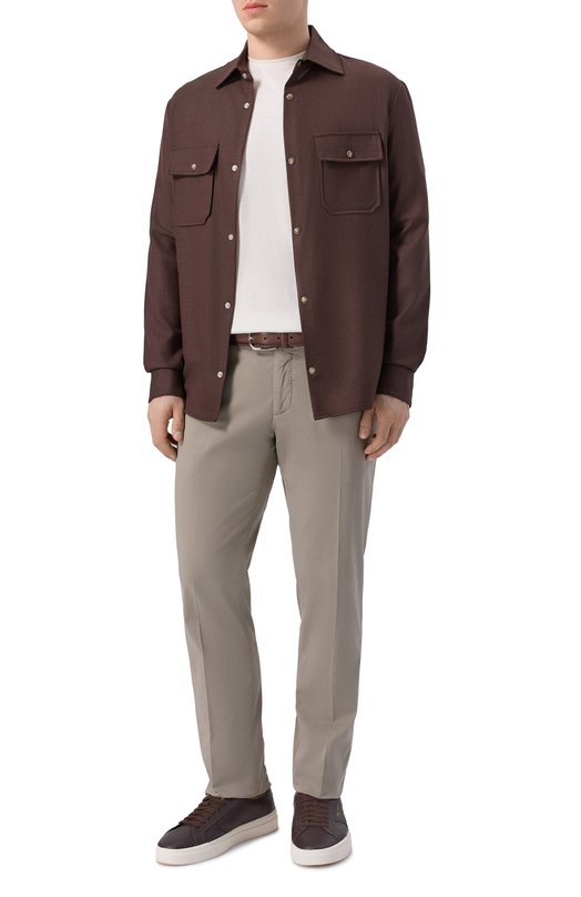 Шерстяная рубашка Marco Pescarolo NEXT/5318_001 Коричневый  NEXT/5318_001 Фото 2