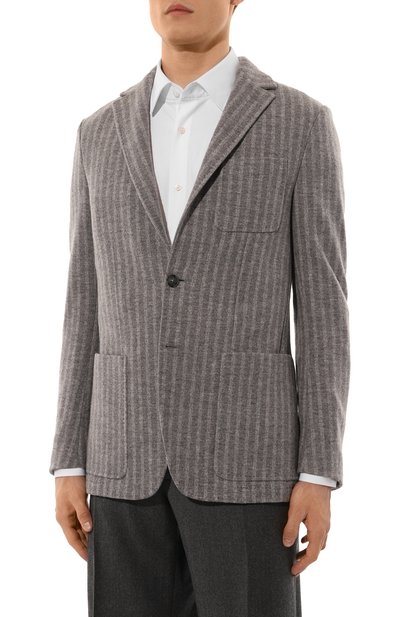 Шерстяной пиджак CANALI серого цвета по цене 110500 руб., арт. J0147/JY02564, фото 4 Шерстяной пиджак CANALI, арт. J0147/JY02564, фото 4