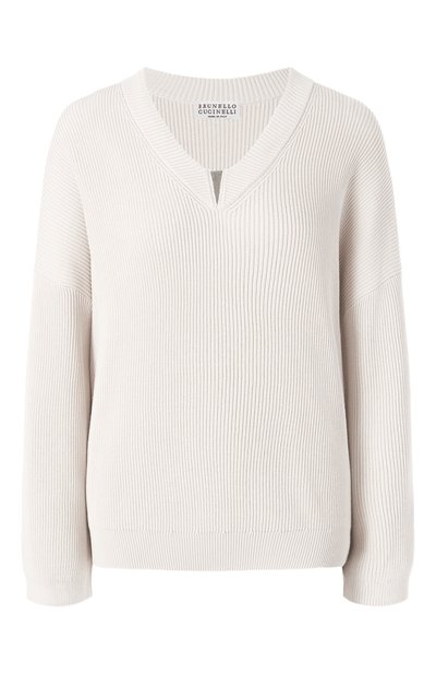 Женский хлопковый пуловер BRUNELLO CUCINELLI, арт. M19255002