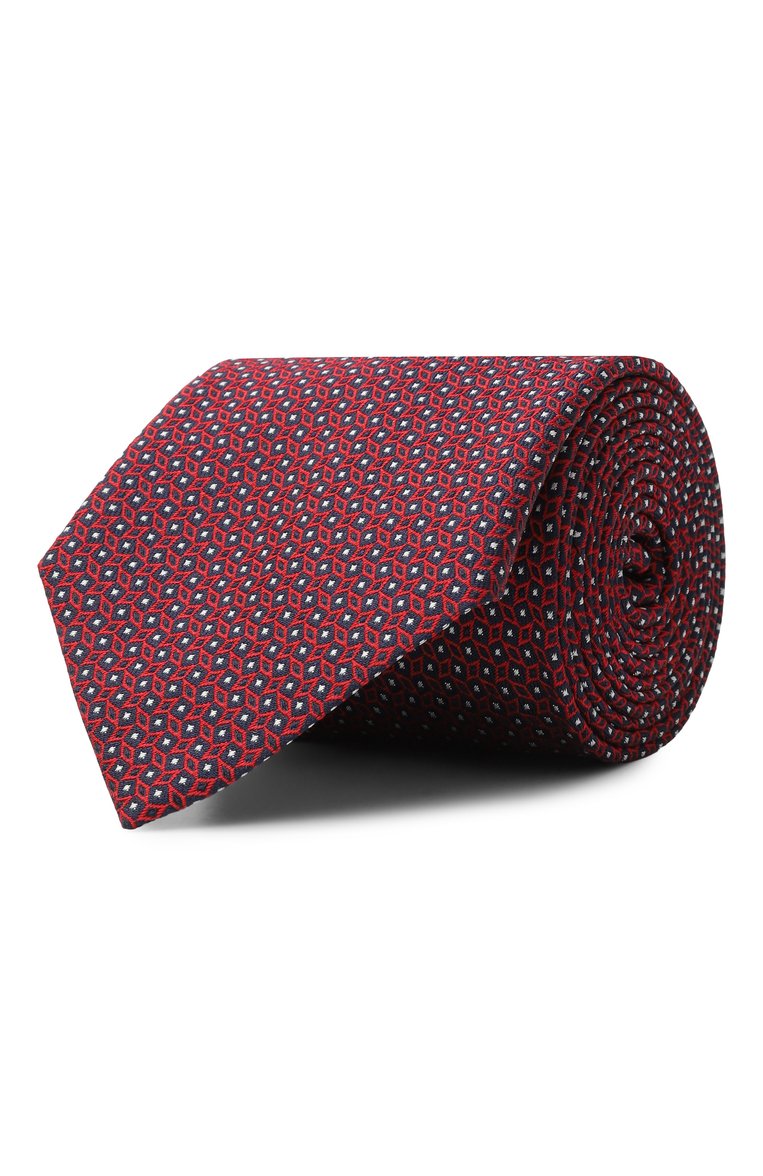 Мужской шелковый галстук ZEGNA красного цвета, арт. M.1P.91_8/Z9D03TA9 | Фото 1 (Принт: С принтом; Материал: Текстиль, Шелк; Нос: Не проставлено; Автоматизация состава: Проставлено)