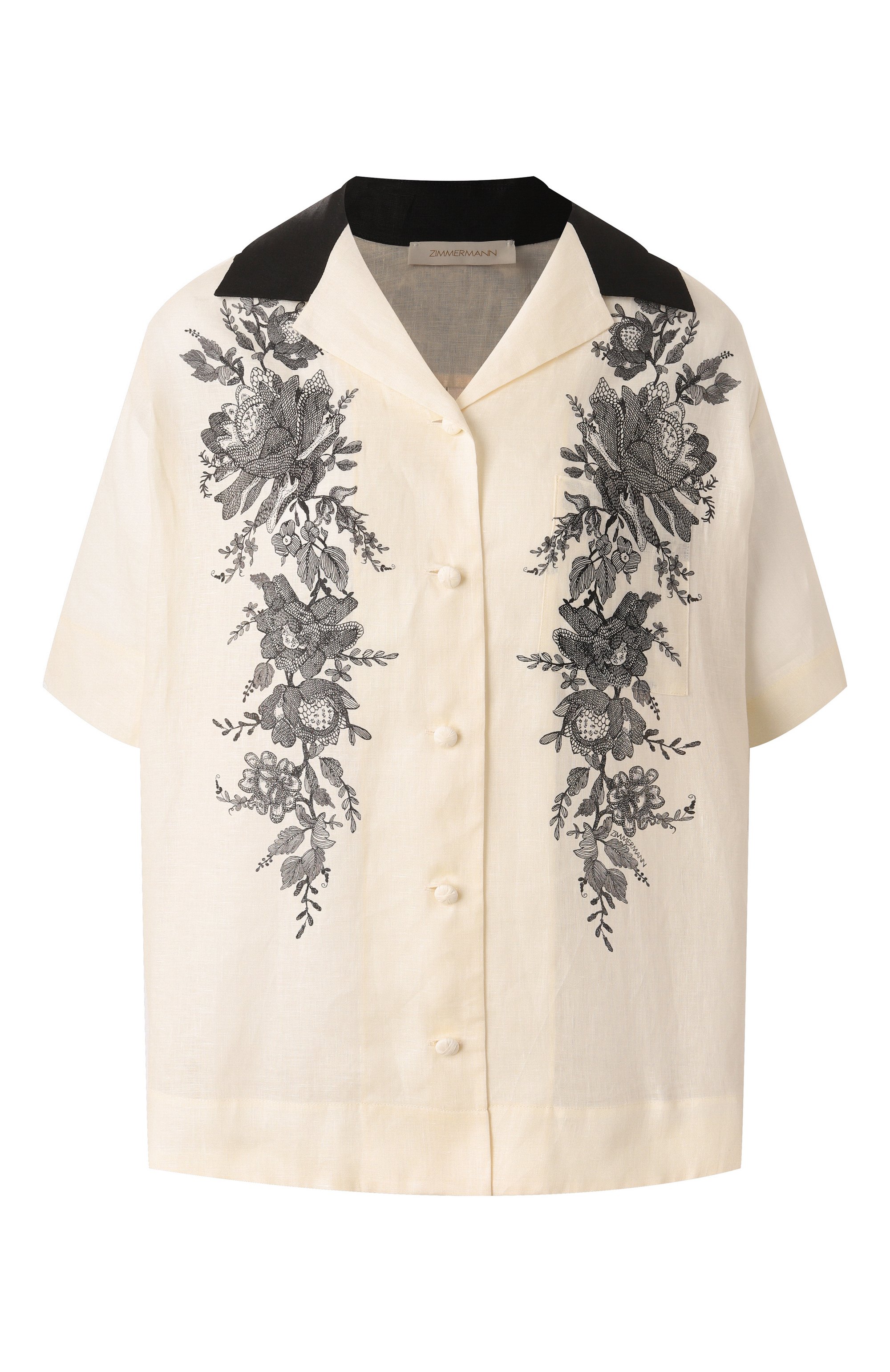 Льняная рубашка ZIMMERMANN кремового цвета по цене 113500 руб., арт. 2594TR25R, фото 1 Льняная рубашка ZIMMERMANN, арт. 2594TR25R, фото 1