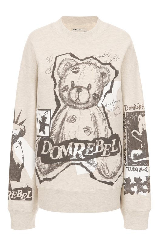 Хлопковый свитшот DOMREBEL HIGH L0W SWEATSHIRT Серый HIGH L0W SWEATSHIRT