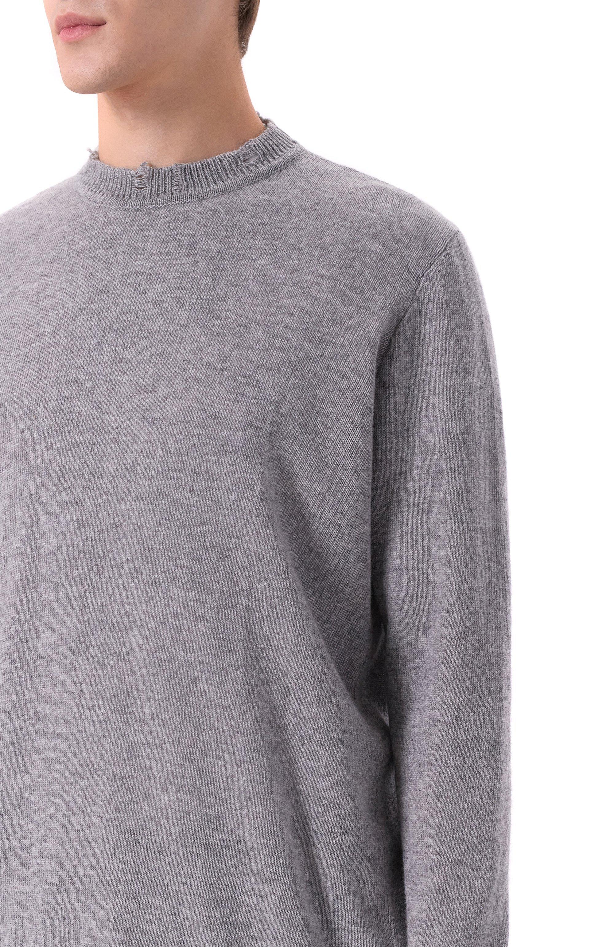 Джемпер из шерсти и вискозы NEVER ENOUGH серого цвета по цене 32800 руб., арт. MKN080, фото 5 Джемпер из шерсти и вискозы NEVER ENOUGH, арт. MKN080, фото 5