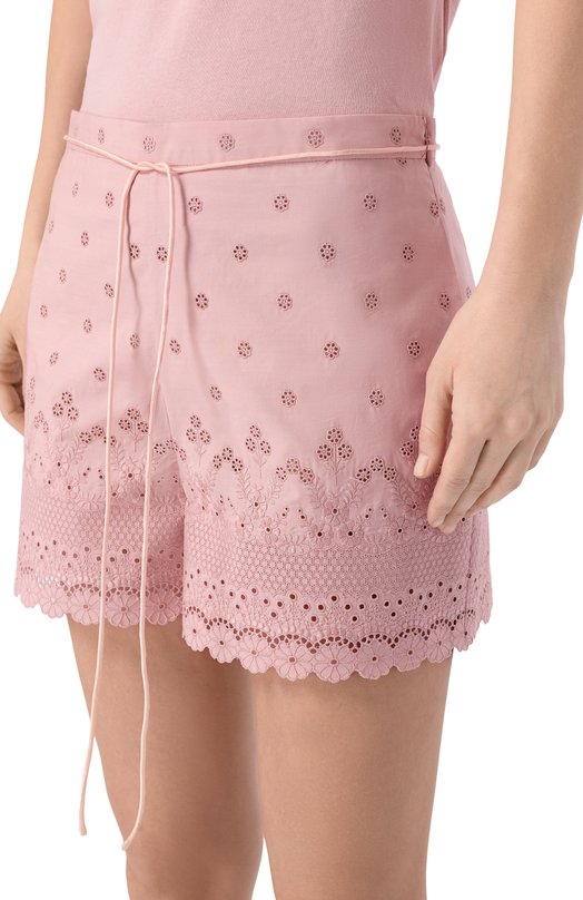 Хлопковые шорты Valentino 8B3RF342/A3Q Розовый  8B3RF342/A3Q Фото 5