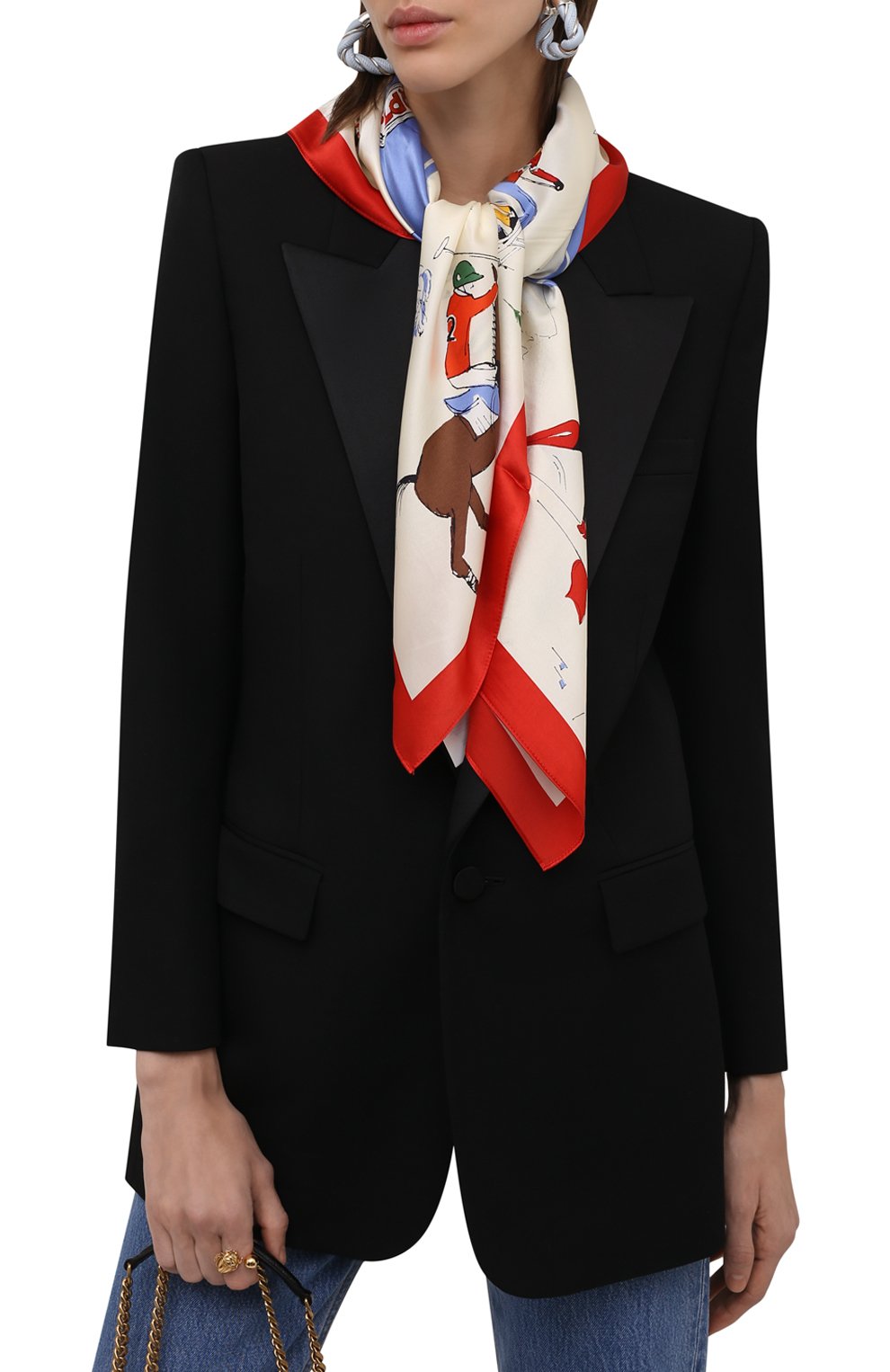 Шелковый платок POLO RALPH LAUREN разноцветного цвета по цене 17050 руб., арт. 455858567, фото 3 Шелковый платок POLO RALPH LAUREN, арт. 455858567, фото 3