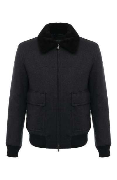 Мужской бомбер с отделкой из меха нутрии MVST, арт. 53454