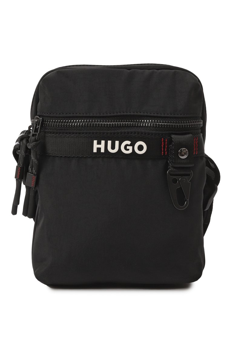 Мужская сумка HUGO черного цвета, арт. 50536009 | Фото 1 (Размер: mini; Ремень/цепочка: На ремешке; Материал: Текстиль)