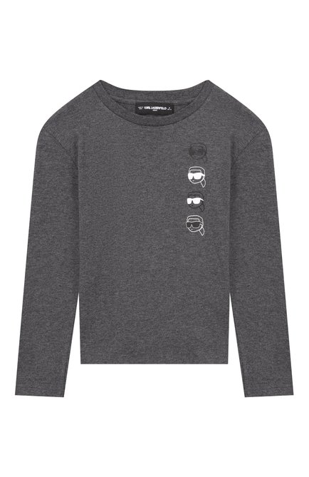 Хлопковый лонгслив KARL LAGERFELD KIDS, арт. Z30951
