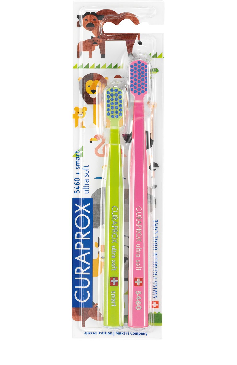 Набор зубных щеток ultrasoft duo animal family edition CURAPROX бесцветного цвета по цене 1800 руб., арт. 7612412424461, фото 1 Набор зубных щеток ultrasoft duo animal family edition CURAPROX, арт. 7612412424461, фото 1